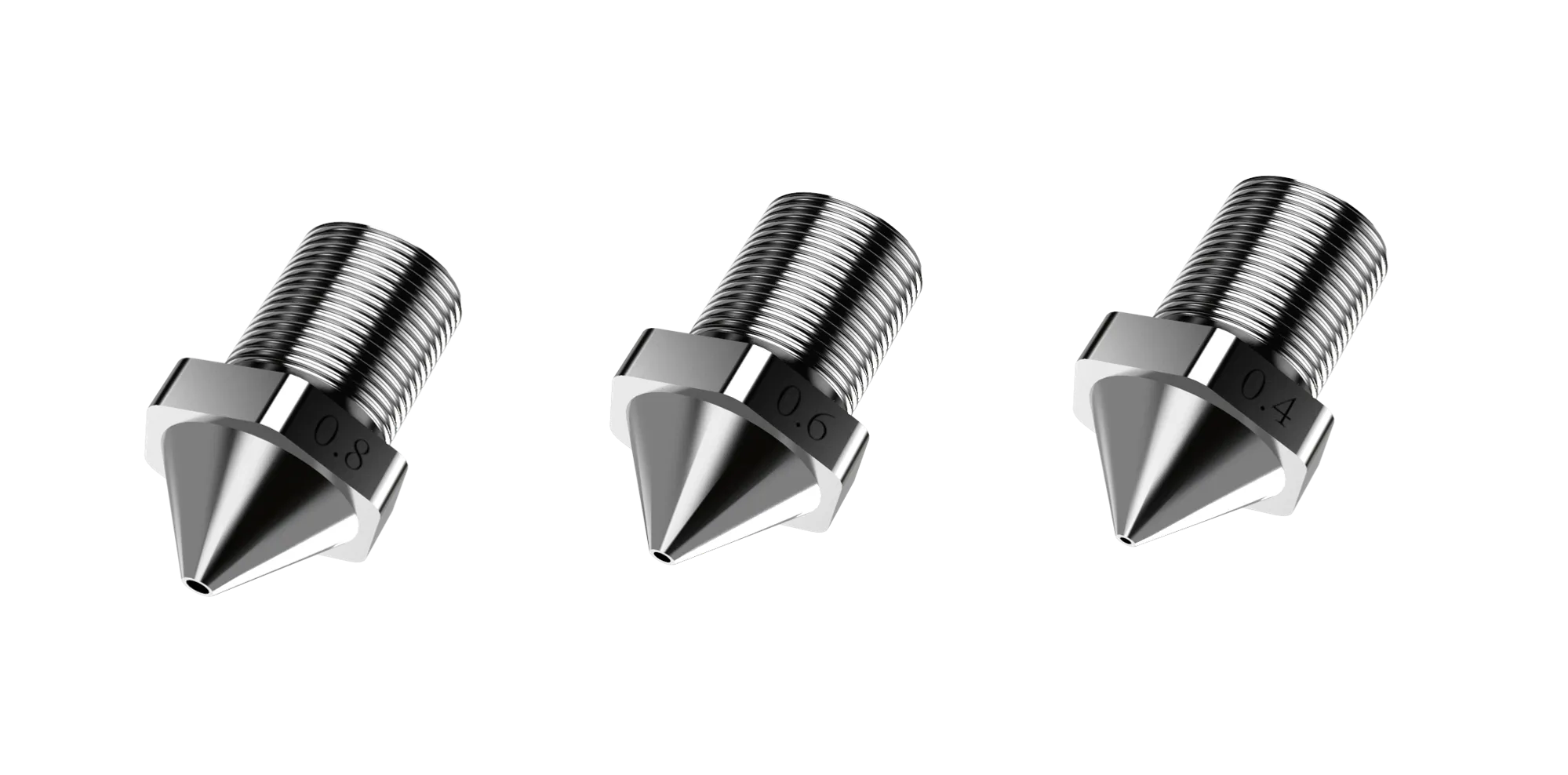 Комплект сопел: сопло 0,4 / 0,6 / 0,8 мм×2 для FlashForge Creator 4 (cовместим с Creator 4A)  / Creator 3 Pro