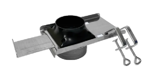 Струбцина с шибером для крепления дымоприемника Тайфун Ø50 и 75 мм на стол толщиной до 45 мм