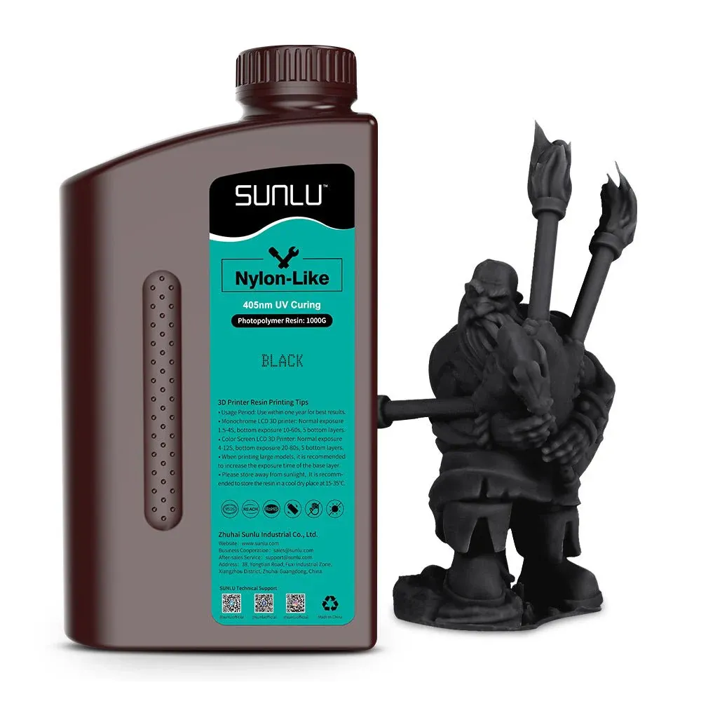 Фотополимер SUNLU Nylon-Like (PA Like) Resin Черный 1кг