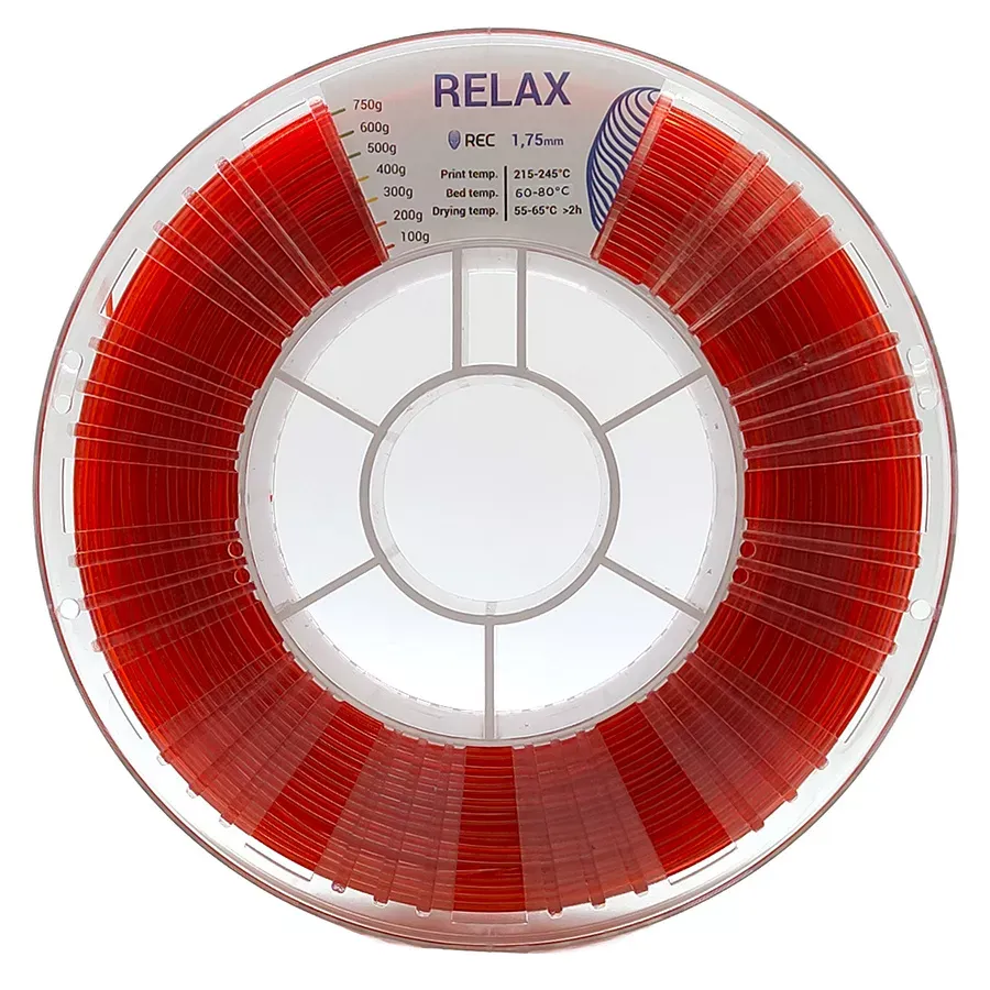 REC RELAX пластик REC 1.75мм прозрачный-красный