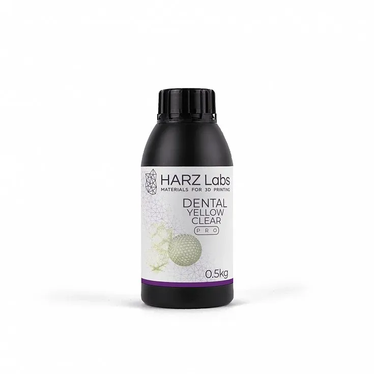 Фотополимер HARZ Labs Dental Yellow Clear Pro, прозрачный желтый (0,5 кг)