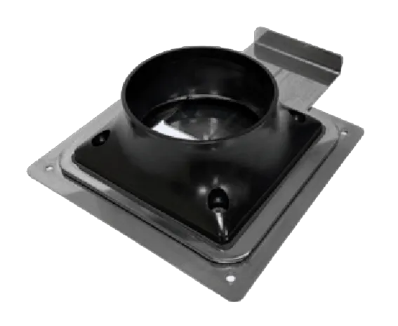 Ввод с фланцем и шибером под дымоприемник Ø50 и 75 мм для вытяжки «Тайфун-500»