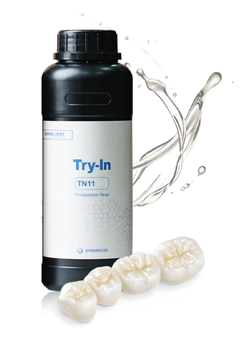 Фотополимер Shining 3D Try-In (TN11), на выбор 4 цвета: A1/A2/A3/B1, 0,5 кг