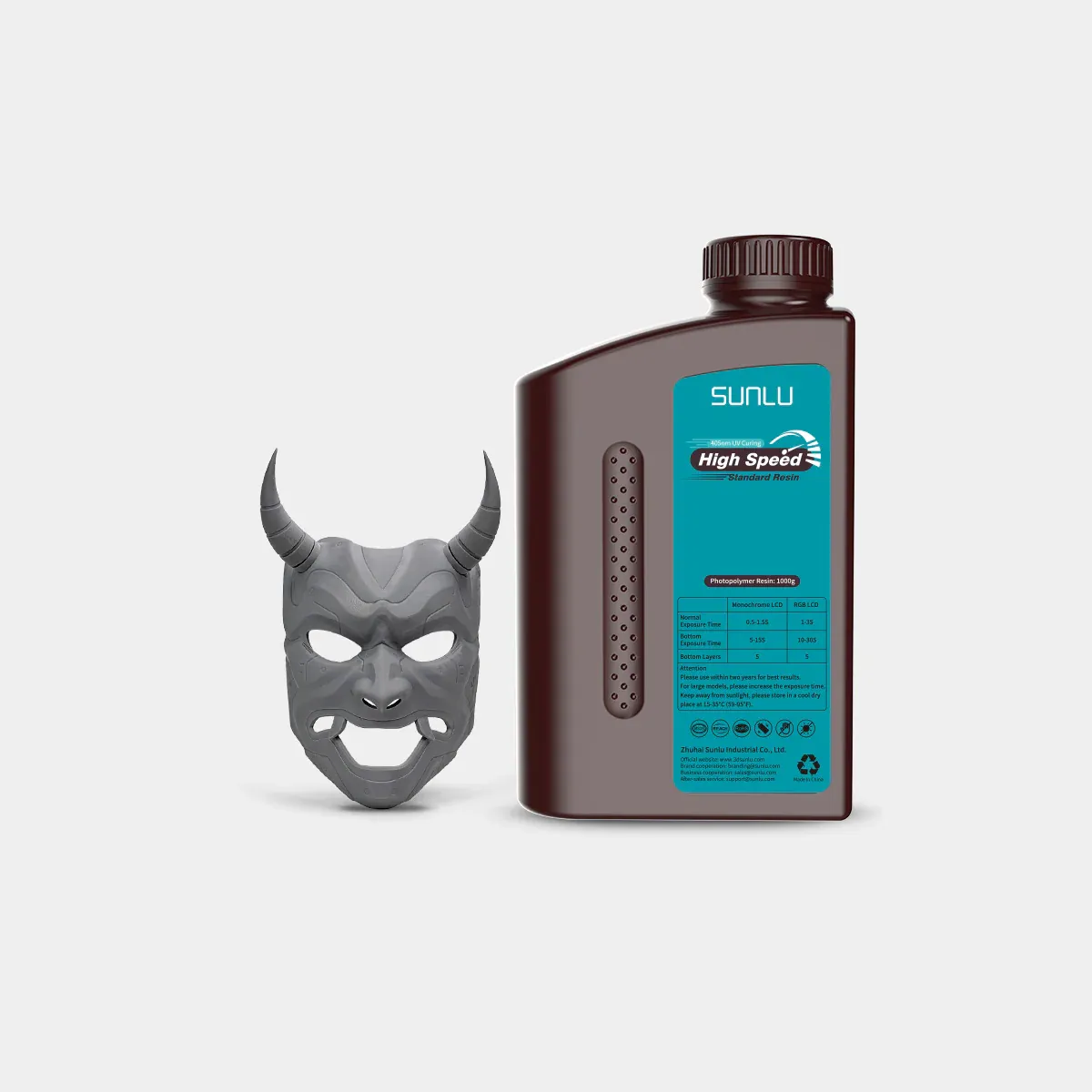 Фотополимер SUNLU High Speed Standard Resin 1л Темно-серый