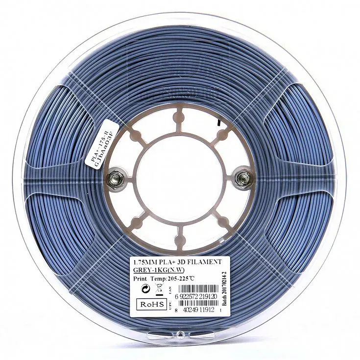 Катушка пластика PLA+ ESUN 1.75 мм 1кг., серая