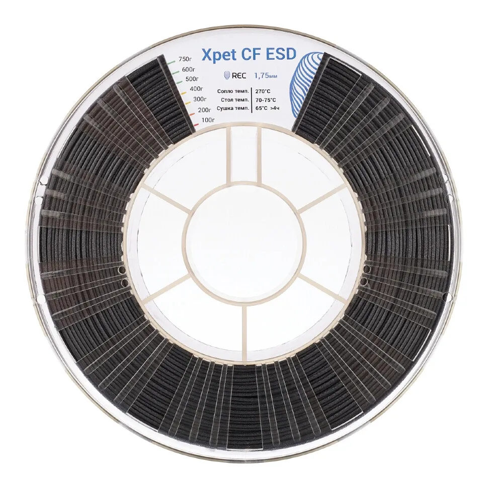 REC XPet CF ESD пластик REC 1.75мм чёрный