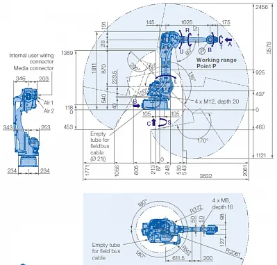 YASKAWA робот GP50 рабочая область