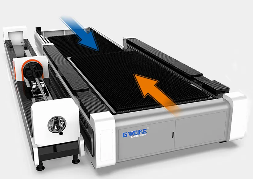 Сменные столы. Оптоволоконный станок лазерной резки металла G-WEIKE.