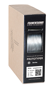 Пластик Filamentarno! PETg Standart прозрачный 750 г, 1.75 мм