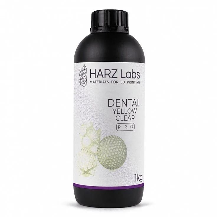 Фотополимер HARZ Labs Dental Yellow Clear Pro, прозрачный желтый (1 кг)