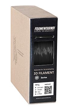 Пластик Filamentarno! PETg Standart чёрный 750 г, 1.75 мм