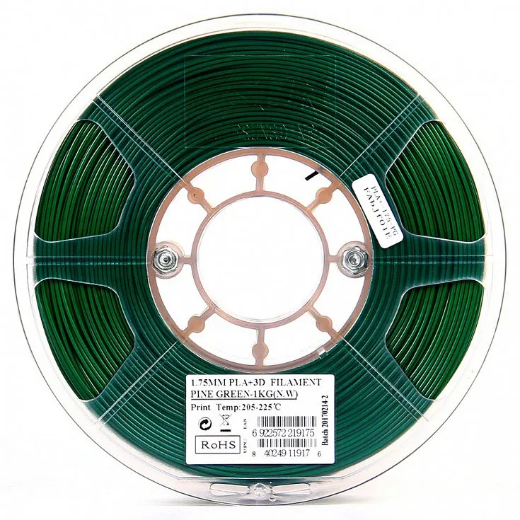 Катушка пластика PLA+ ESUN 1.75 мм 1кг., темно-зеленая