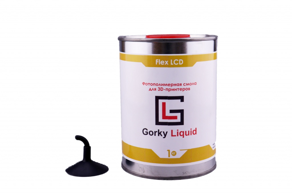 «Flex» чёрная 1 кг фотополимерная смола «Gorky Liquid»