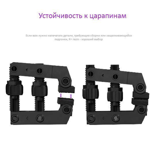 Фотополимерная смола Resione K+ Tough ABS прочная, черная (0.5 кг)