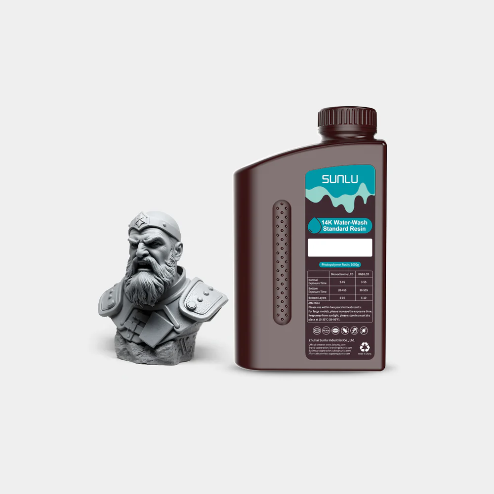 Фотополимер SUNLU 14K Water-Wash Standard 1л Темно-серый