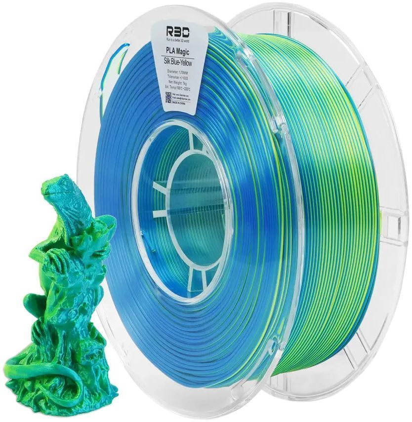 PLA Silk Dualcolor пластик Solidfilament 1,75 мм желто-синий 1 кг