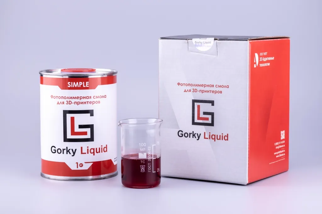 «Simple» красная 1 кг фотополимерная смола «Gorky Liquid»