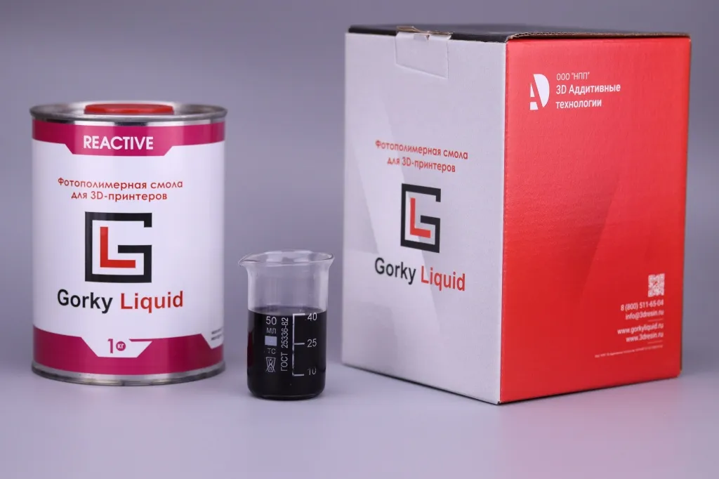 «Reactive» черная 1 кг фотополимерная смола «Gorky Liquid»