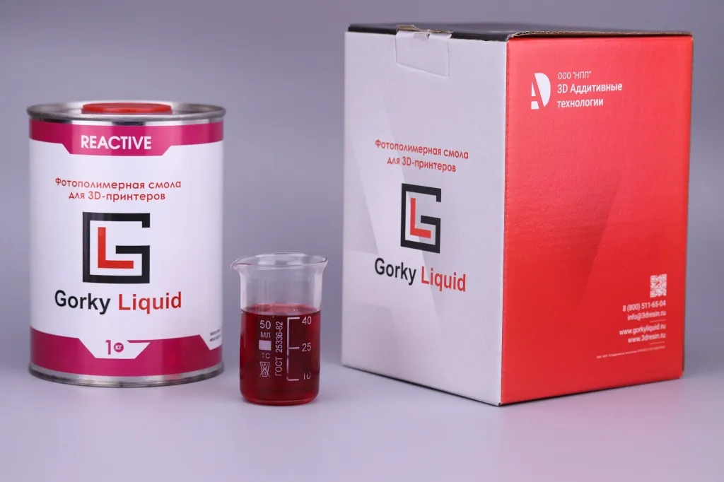 «Reactive» красная 1 кг фотополимерная смола «Gorky Liquid»